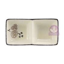 B062-6 6吋二格碟-花 14.5x7x3cm
