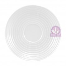 B21A36-5.5W 條絨咖啡碟 5.5吋-白 Φ13.3xH2cm