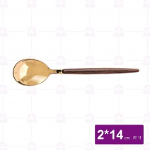 瓦爾不鏽鋼木紋金系列咖啡匙
