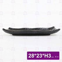 深海翹角條紋長方盤11.5吋 28x23xH3cm