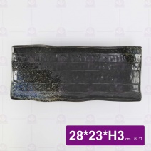 深海翹角條紋長方盤11.5吋 28x23xH3cm