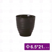 【HS】JA137陶面螺紋杯-黑(24入/盒)