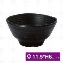 【HS】JA150陶面飯丼-黑(24入/盒)