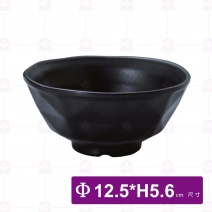 【HS】JA151陶面龜甲飯碗 -黑(24入/盒)