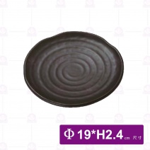 【HS】JA202陶面蟠桃盤-黑(12入/盒)