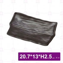 【HS】JA210陶面不規則盤 8吋-黑(12入/盒)