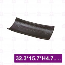 【HS】JA213陶面竹邊翹盤 -黑(12入/盒)