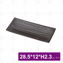 【HS】JA215陶面長方燒物盤 -黑(12入/盒)