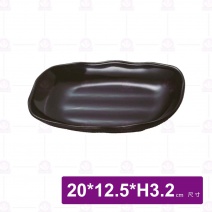 【HS】JA224陶面長方盤(小) -黑(12入/盒)