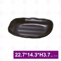 【HS】JA225陶面長方盤(中) -黑(24入/盒)
