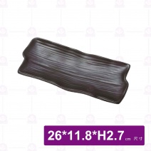 【HS】JA229陶面不規則長盤-黑(12入/盒)