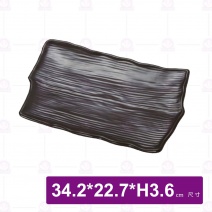 【HS】JA230陶面不規則長盤 -黑(12入/盒)