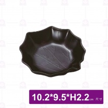 【HS】JA231陶面葉形盤(小) -黑(48入/盒)