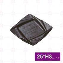 【HS】JA243陶面海棠方形盤 10吋-黑(12入/盒)