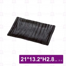 【HS】JA255陶面條紋燒物盤 8.2吋-黑(12入/盒)