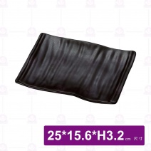 【HS】JA256陶面條紋燒物盤 10吋-黑(12入/盒)