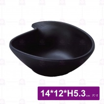 【HS】JA304陶面勾型缽(大) -黑(24入/盒)