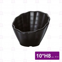【HS】JA306陶面仙貝斜口盅 4.1吋-黑(24入/盒)