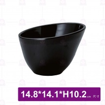 【HS】JA307陶面木紋斜口盅 -黑(12入/盒)