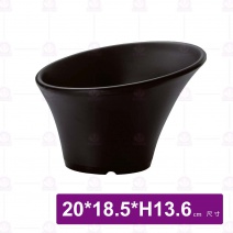 【HS】JA3086陶面斜口碗(深) -黑(12入/盒)