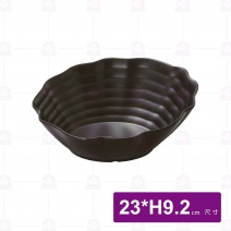 【HS】JA308陶面仙貝斜口碗 9吋-黑(6入/盒)