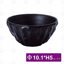 【HS】JA310陶面苦瓜小碗 -黑(24入/盒)