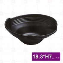 【HS】JA312陶面風雅翅碗(中)-黑(12入/盒)