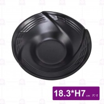 【HS】JA312陶面風雅翅碗(中)-黑(12入/盒)