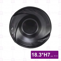 【HS】JA312陶面風雅翅碗(中)-黑(12入/盒)