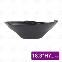 【HS】JA312陶面風雅翅碗(中)-黑(12入/盒)