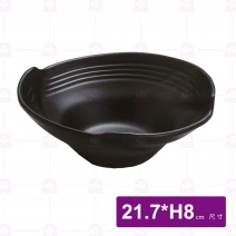 【HS】JA313陶面風雅翅碗(大)-黑(12入/盒)