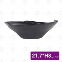 【HS】JA313陶面風雅翅碗(大)-黑(12入/盒)