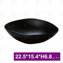 【HS】JA315陶面橢圓碗-黑(12入/盒)