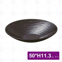 【HS】JA320陶面螺紋大碗 -黑(6入/盒)