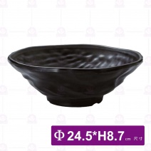 【HS】JA328陶面岩燒拉麵碗 9.5吋-黑(6入/盒)