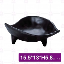 【HS】JA340陶面桃心小菜碟 -黑(12入/盒)
