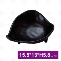 【HS】JA340陶面桃心小菜碟 -黑(12入/盒)