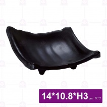 【HS】JA803陶面不規則沾醬碟-黑(24入/盒)
