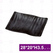 【HS】JA257陶面條紋燒物盤 11吋-黑(12入/盒)