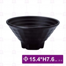 【HS】JA332陶面螺紋錐形碗 -黑(12入/盒)