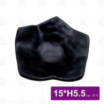 【HS】JA336陶面花瓣菜碟 -黑(12入/盒)