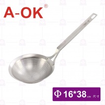 【A-OK】04加厚沖孔漏杓-16cm