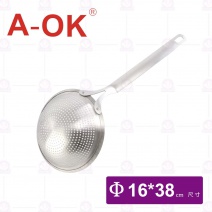 【A-OK】04加厚沖孔漏杓-16cm