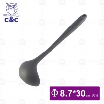 【C&C】 真新矽膠湯杓(灰)-30cm