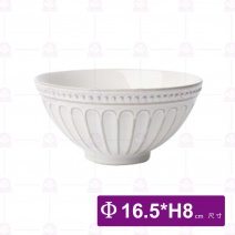 霧白輕奢陶瓷6.5吋麵碗