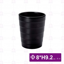 【HS】JA139陶面螺紋杯-黑色(12入/盒)