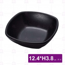 【HS】JA159陶面四方小菜碟-黑色(24入/盒)