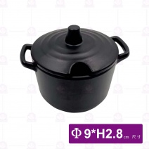 【HS】JA338-2 陶面雙耳燉盅(蓋+洞)-黑(40入/盒)