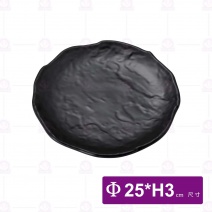 【HS】JA527陶面波紋圓盤 黑色(12入/盒)