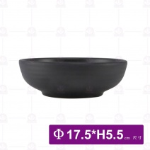 【HS】JA511 陶面螺紋圓缽 黑色 (6入/盒)
